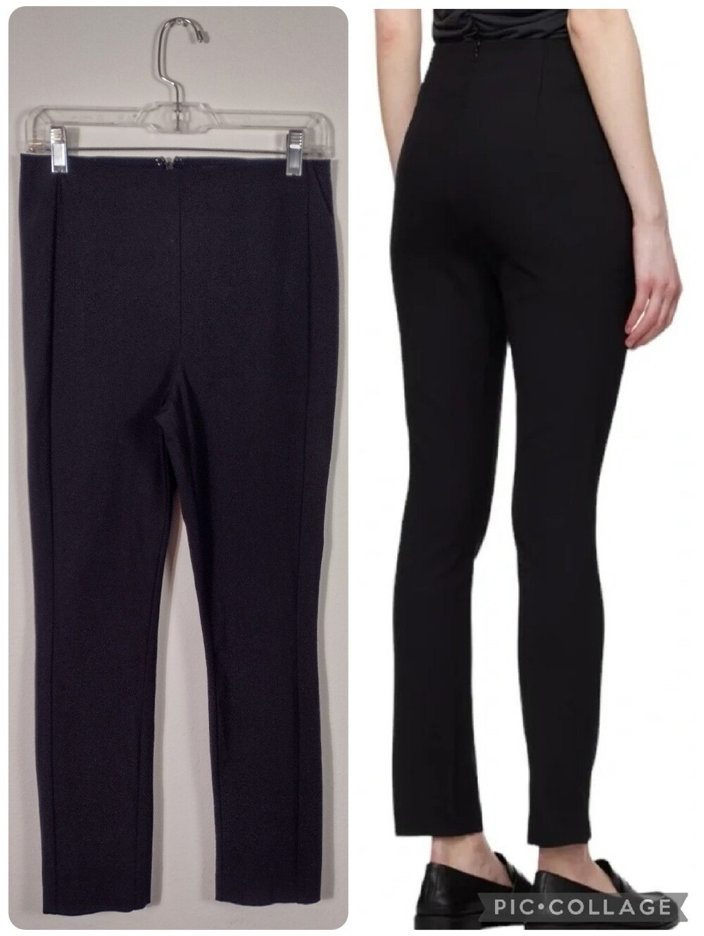 Rag & Bone Black High Rise Back Zip Simone Slim Ankle Pants Size 6